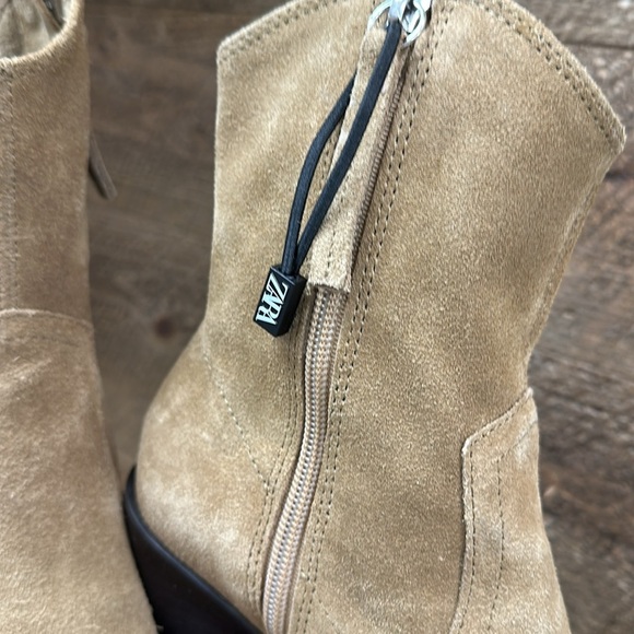 ZARA HEELED COWBOY ANKLE BOOTS Size 6 - Picture 4 of 10